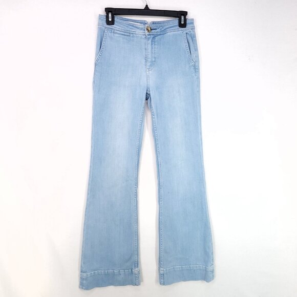 Pilcro Anthropologie High Rise Bootcut Jeans Women's Size 26 Blue Light Wash - Picture 1 of 16
